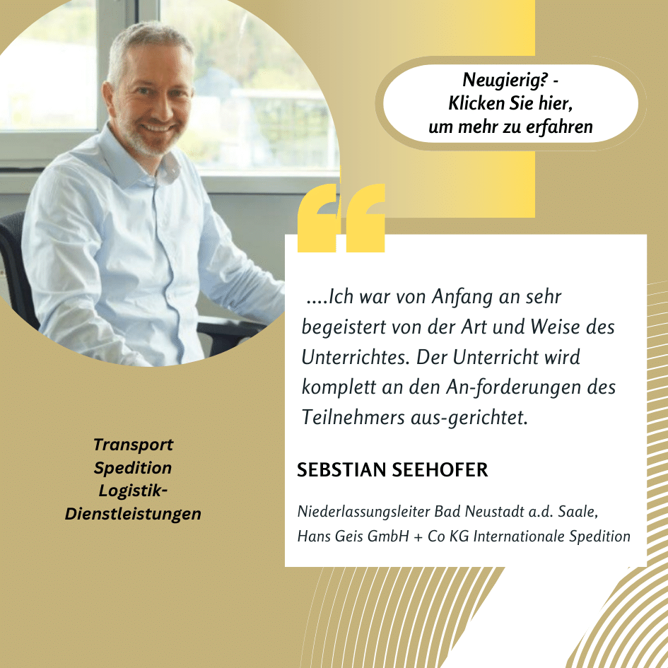 Sebastian Seehofer, Geis Logistik Client with a testimonial